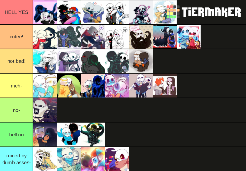 Undertale Sanscest ship Tier List (Community Rankings) - TierMaker