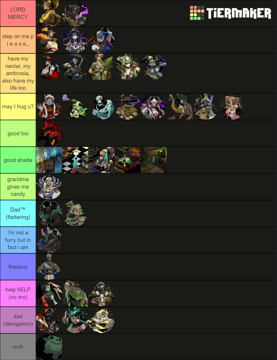 Hades Game Character Hot Tier List Community Rankings Tiermaker