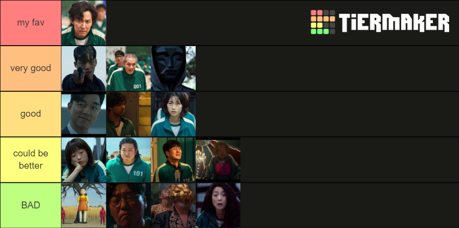 Squid Game Tier List (Community Rankings) - TierMaker