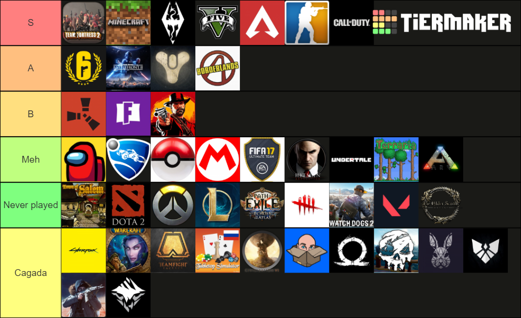 Best Video Games Of All Time Tier List Rankings) TierMaker