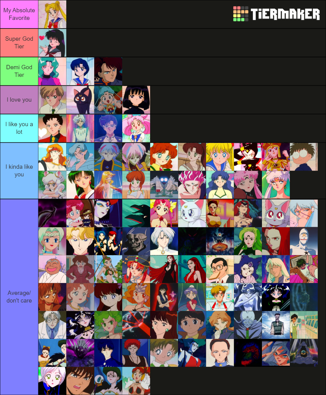 Sailor Moon Ranking All Characters Tier List (Community Rankings ...