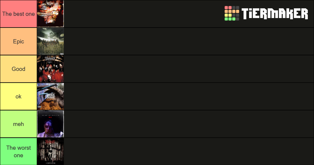 Slipknot main albums Tier List Rankings) TierMaker