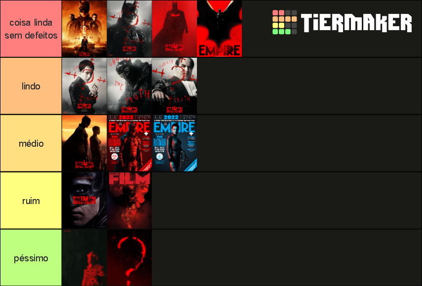 Tierlist THE BATMAN Posters Tier List Rankings) TierMaker