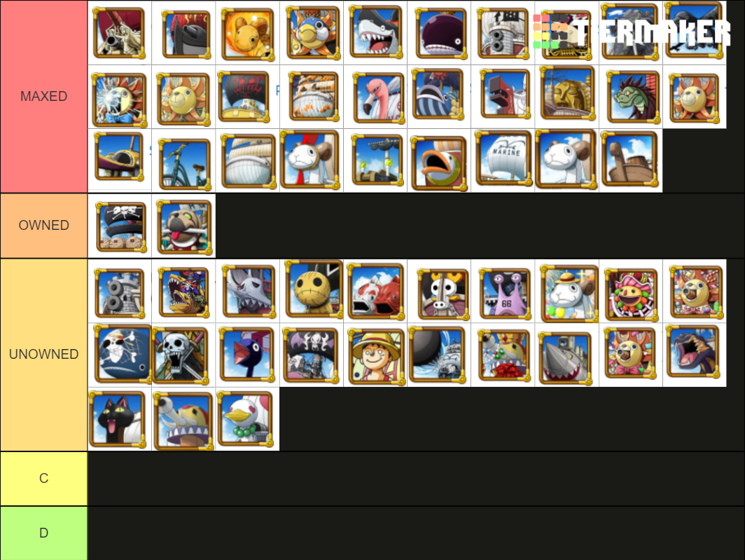 OPTC shipsS Tier List Rankings) TierMaker