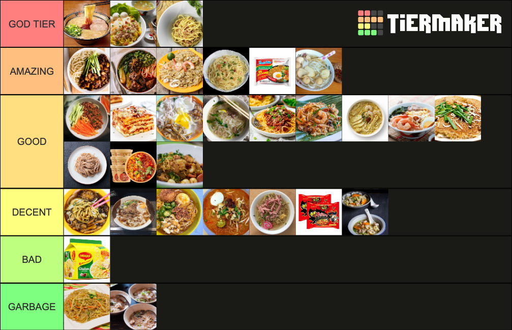 Noodle Tier List Rankings) TierMaker