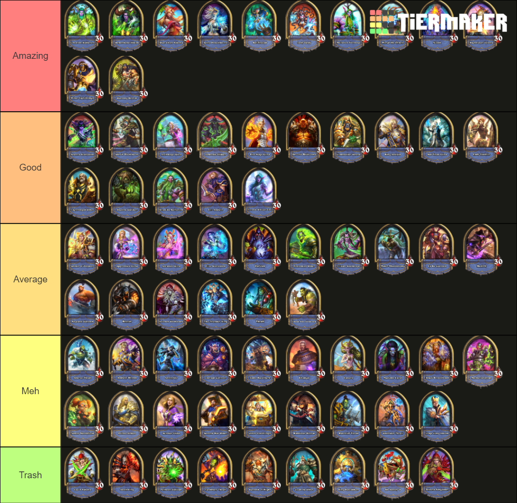 Hearthstone Hero Portraits Tier List (Community Rankings) - TierMaker