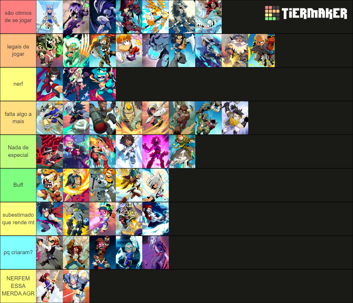 Brawlhalla Characters Tier List Rankings) TierMaker