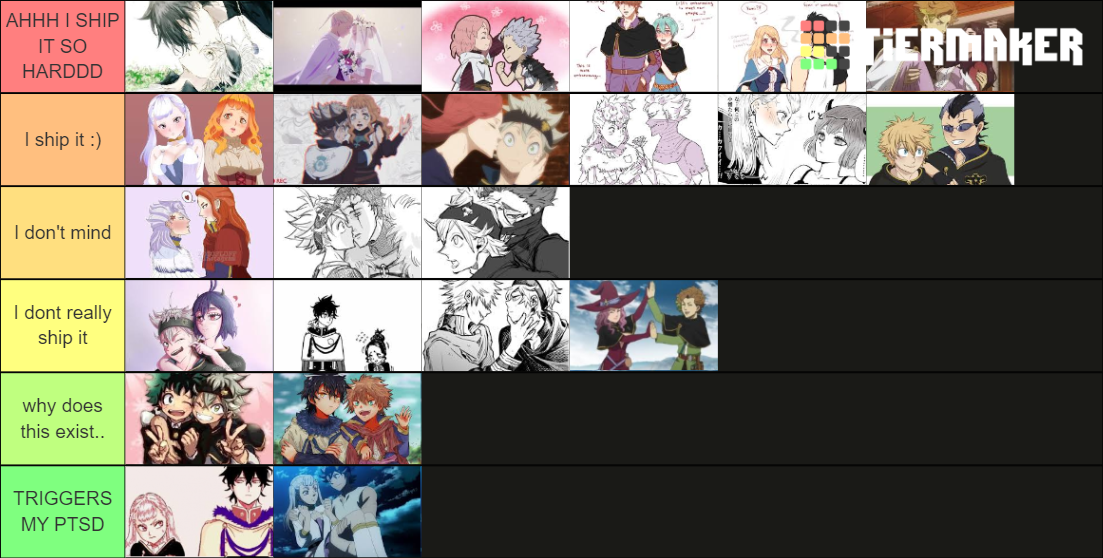 Black Clover Anime Ships Tier List Rankings) TierMaker