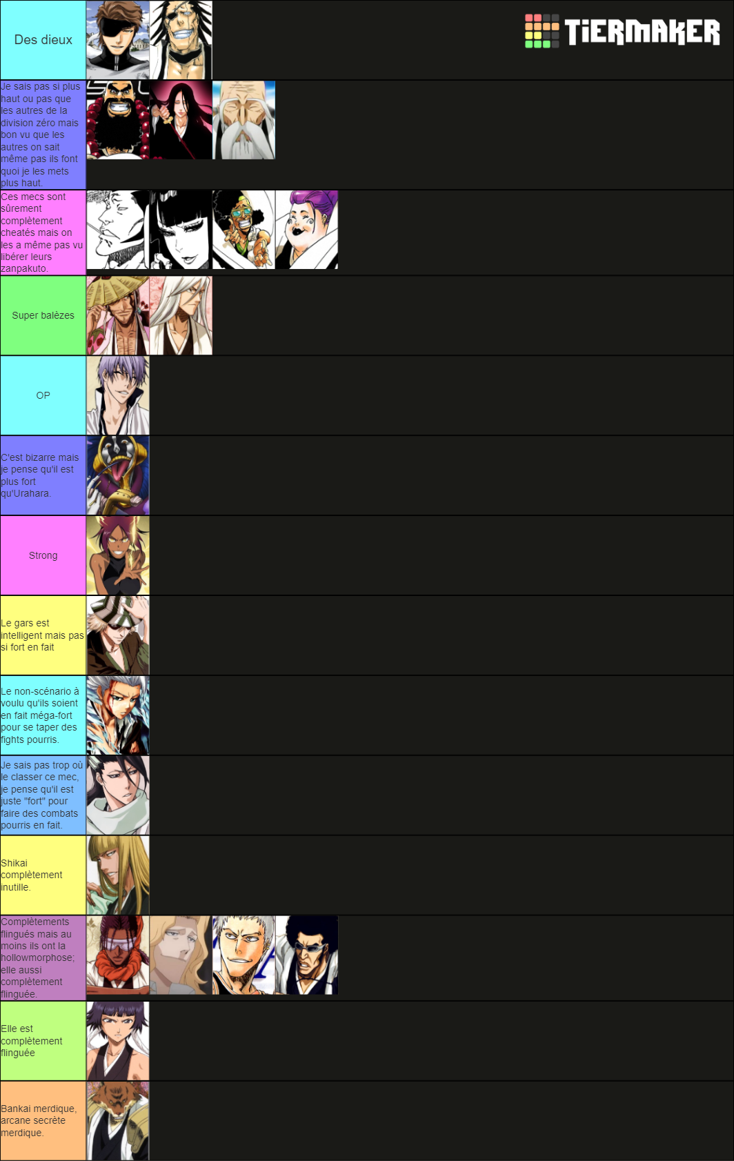 Bleach All Captains Tier List Rankings) TierMaker