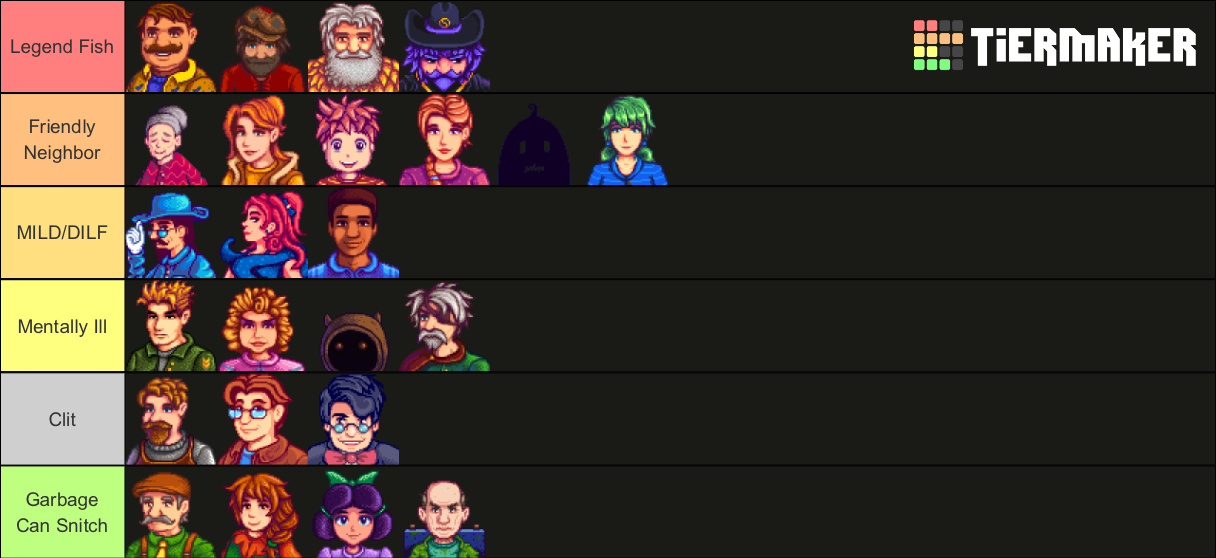 Stardew Non-Dateable NPCs Tier List (Community Rankings) - TierMaker