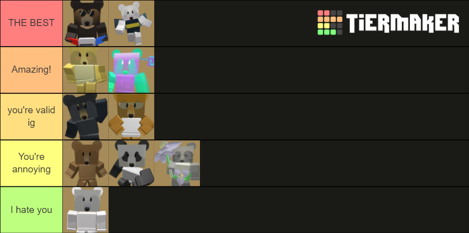 bee swarm simulator bear Tier List (Community Rankings) - TierMaker
