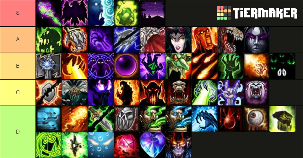 WoW Classic Warlock Spell Tier List Rankings) TierMaker