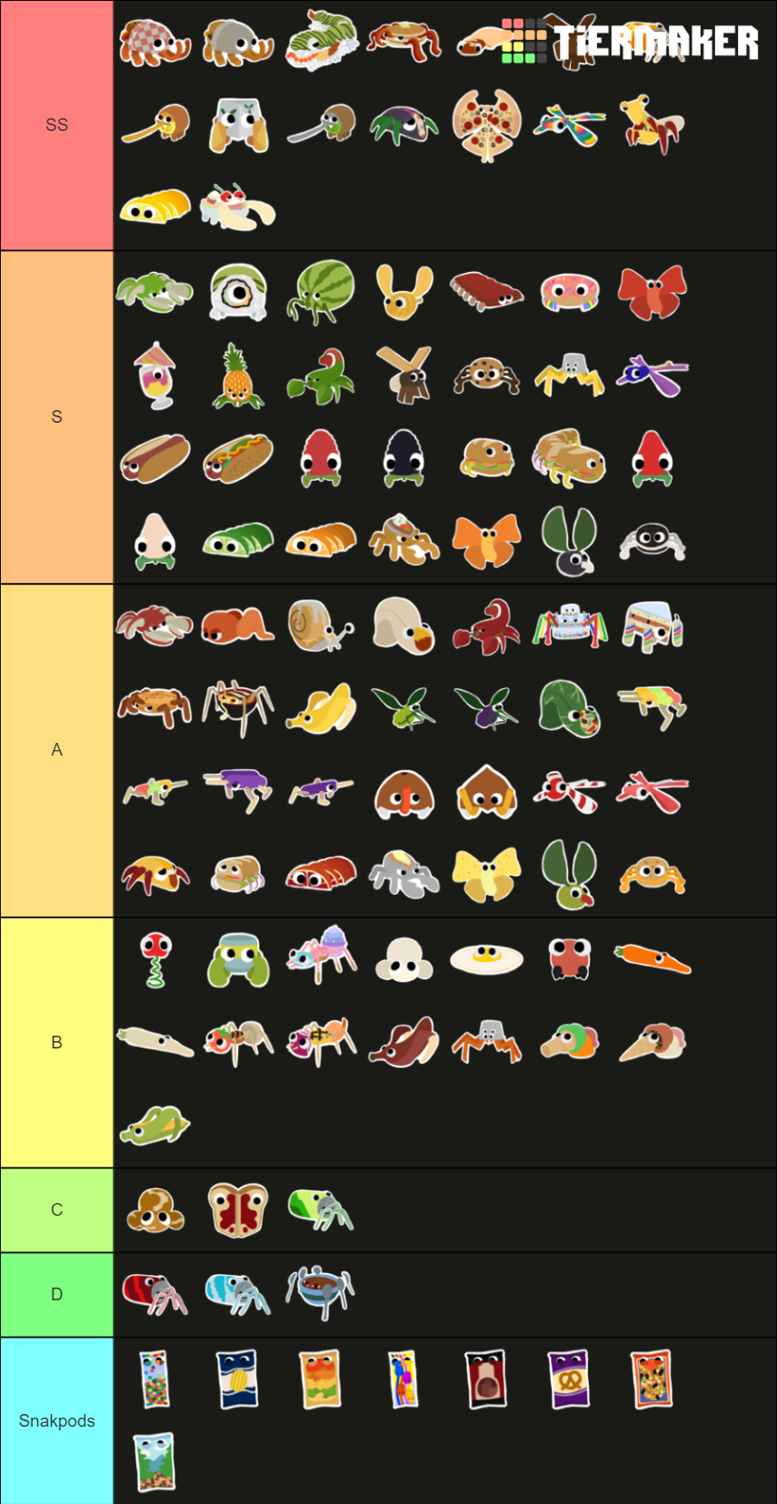 All Bugsnax Tier List Rankings) TierMaker