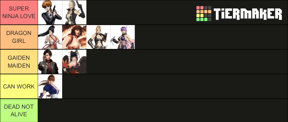 Ryu Hayabusa Love Interests Tier List (Community Rankings) - TierMaker