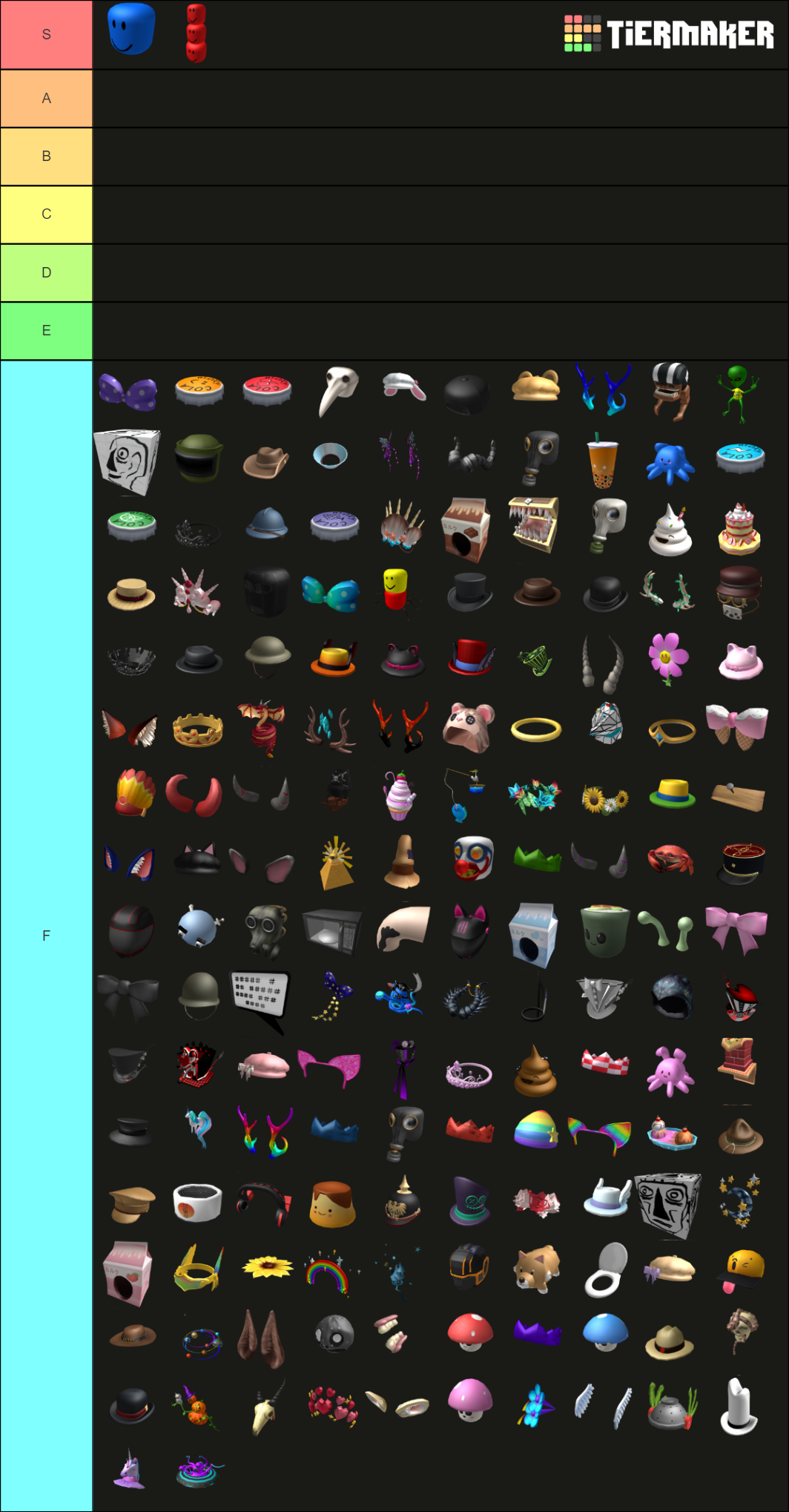 ROBLOX UGC Hats Tier List (Community Rankings) - TierMaker