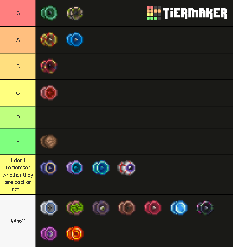 Terraria Yoyo Tiers Tier List Rankings) TierMaker