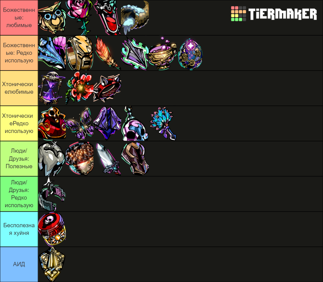 Hades Keepsakes Rank Tier List Rankings) TierMaker