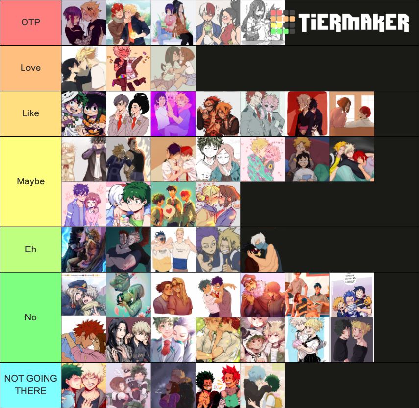 MHA ships Tier List (Community Rankings) - TierMaker