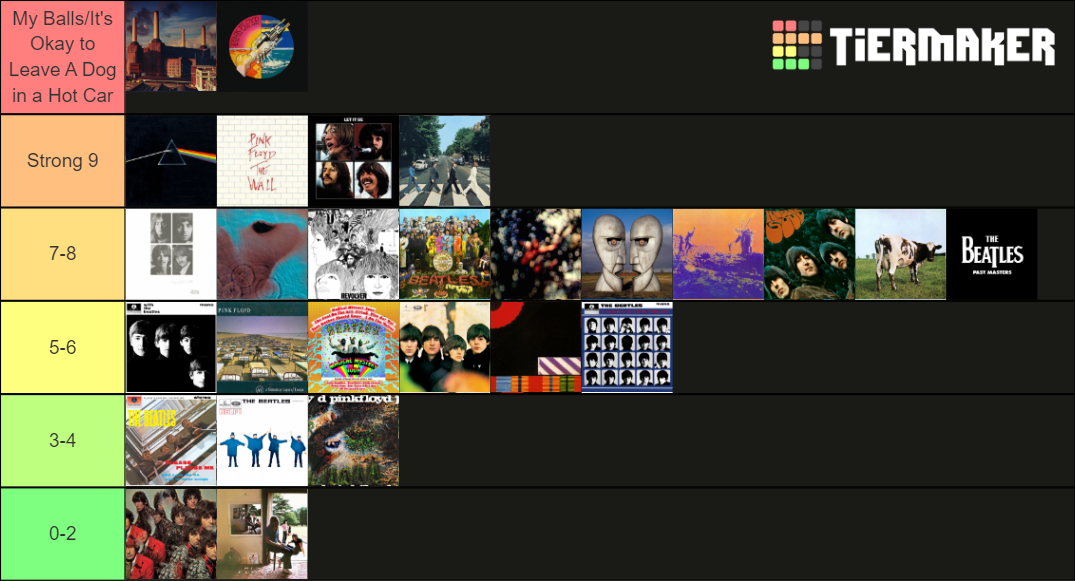 The Beatles Pink Floyd Album Tier List Community Rankings Tiermaker 6454