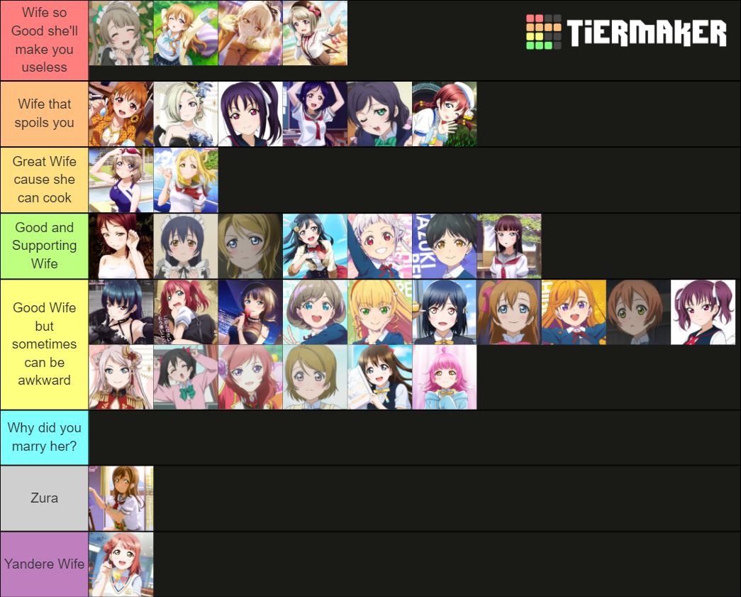 Love Live Tier List Rankings) TierMaker