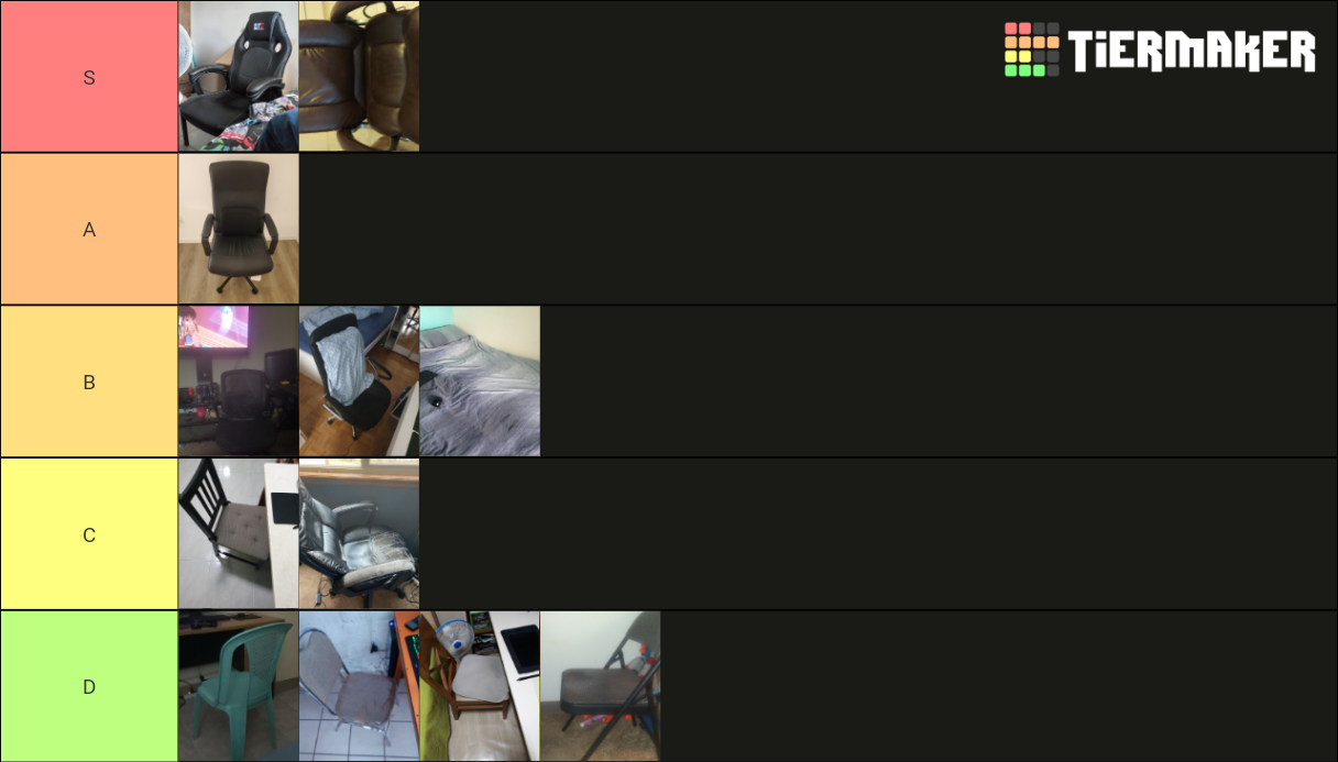 Chairs Tier List Rank) TierMaker