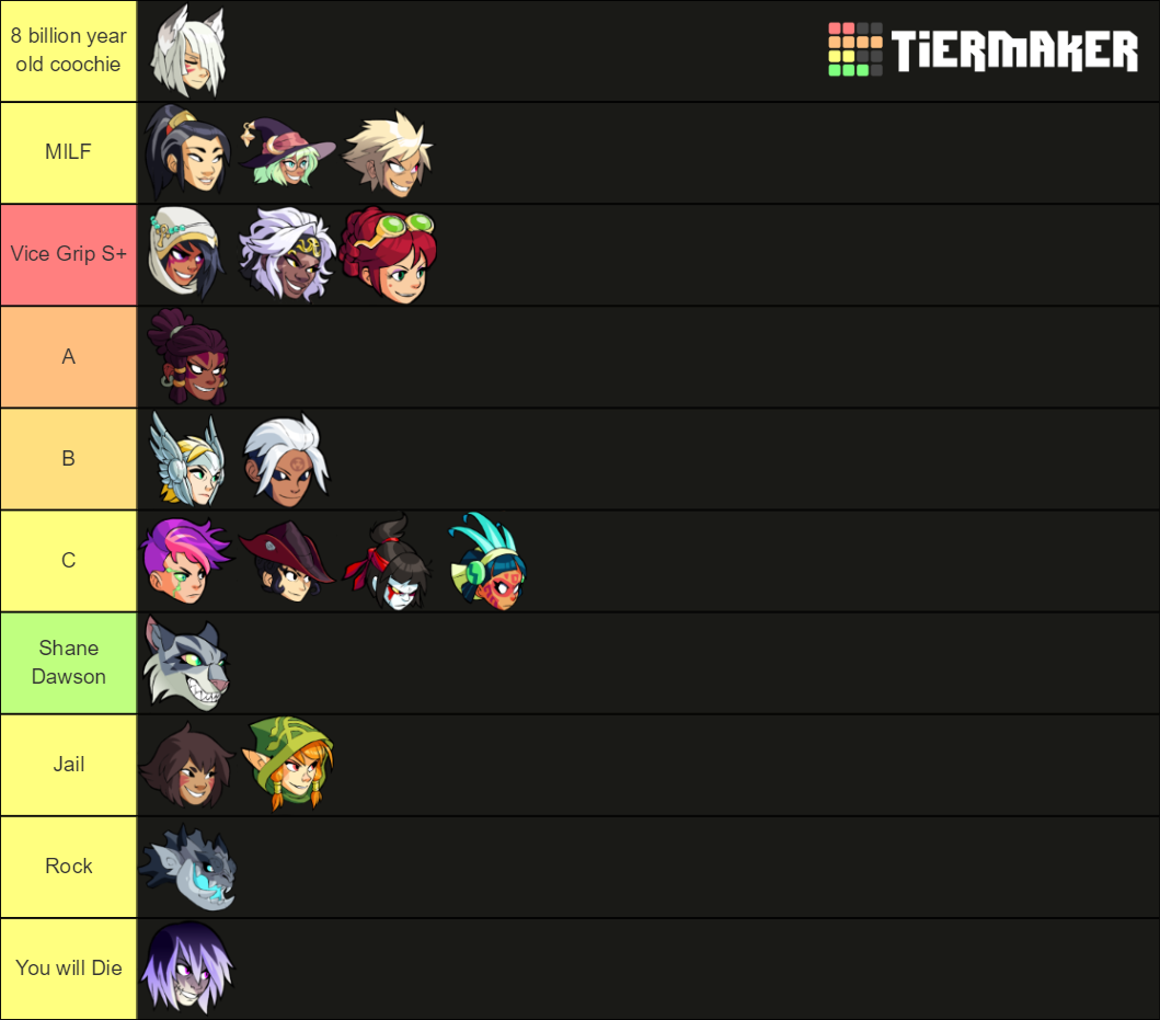 Brawlhalla female characters Tier List Rankings) TierMaker