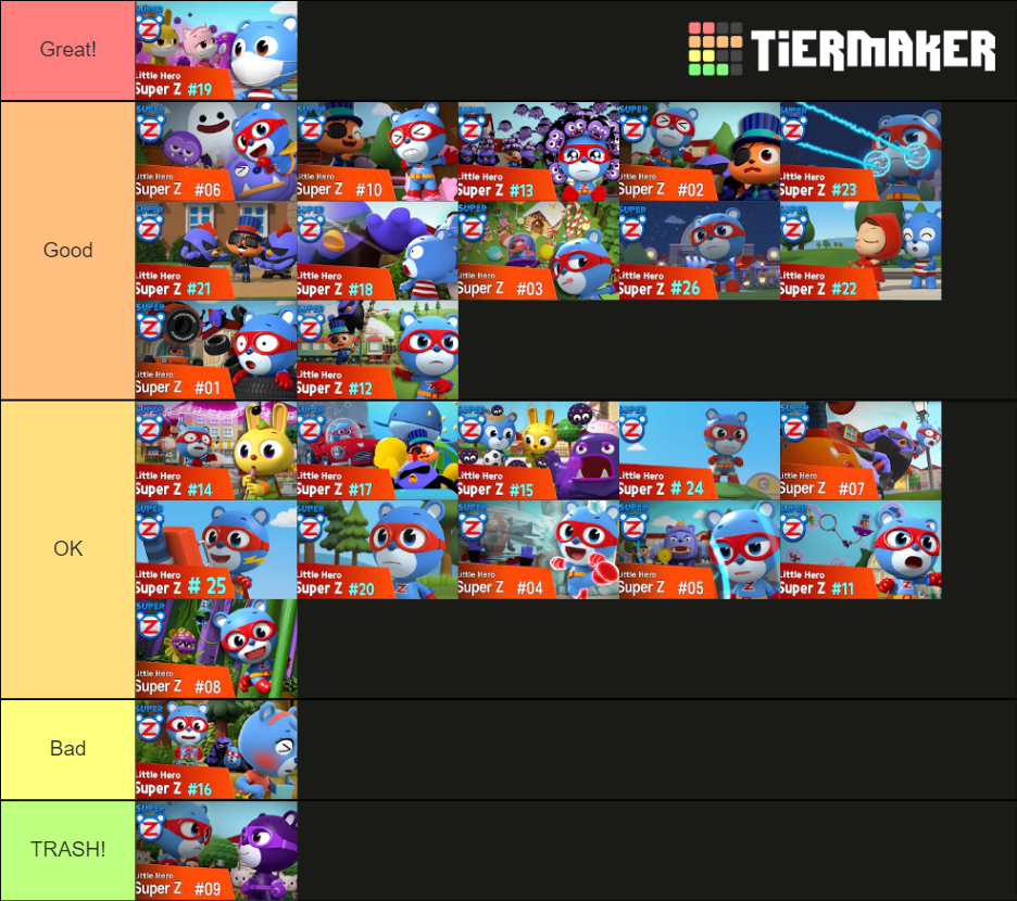 Little Hero Super Z Season 1 Tier List Rankings) TierMaker