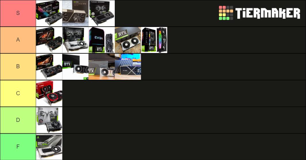 nvidia graphics cards Tier List Rankings) TierMaker