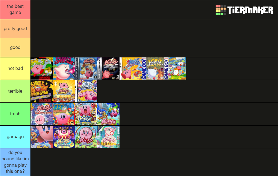 Kirby Games Tier List (Community Rankings) - TierMaker