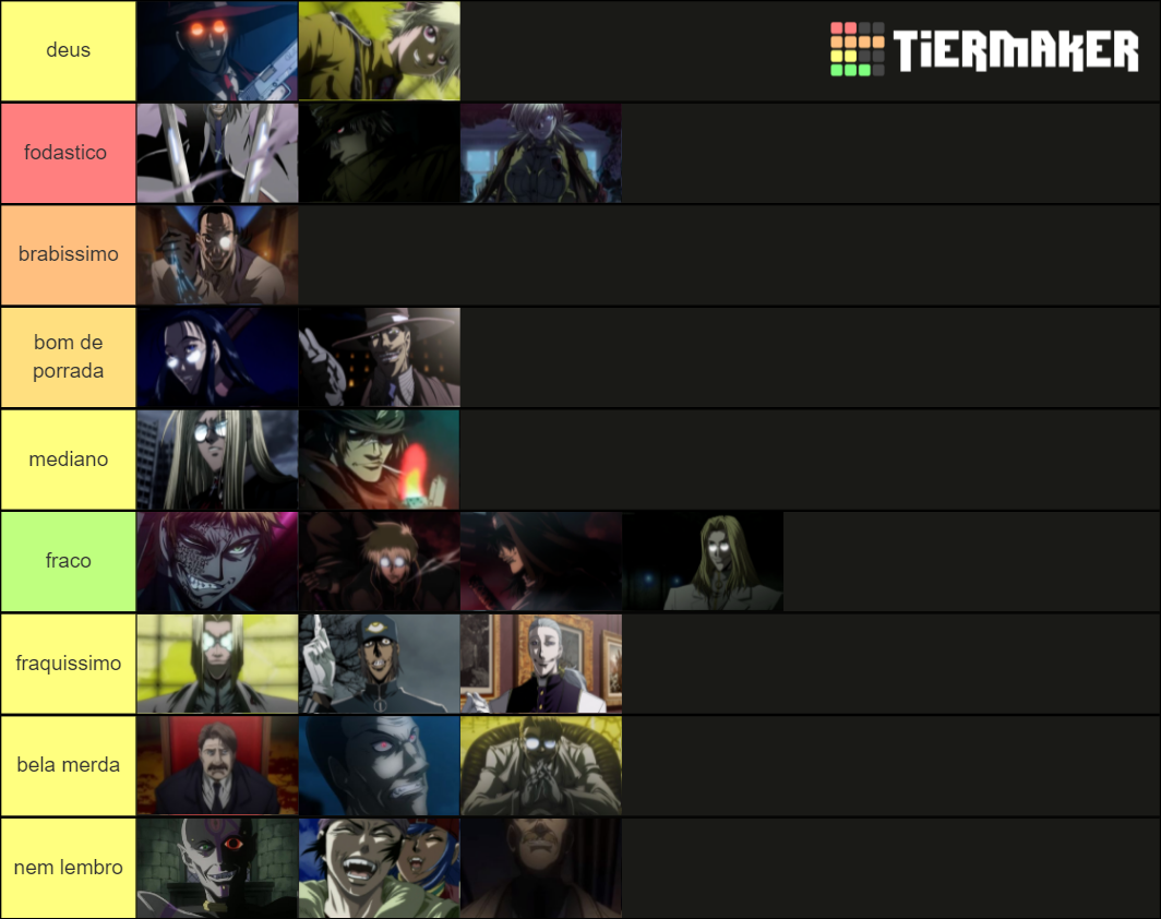 Hellsing character Tier List (Community Rankings) - TierMaker