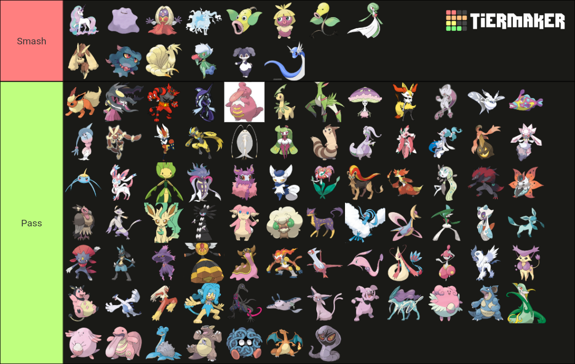 Pokemon Smash or Pass Tier List Rankings) TierMaker