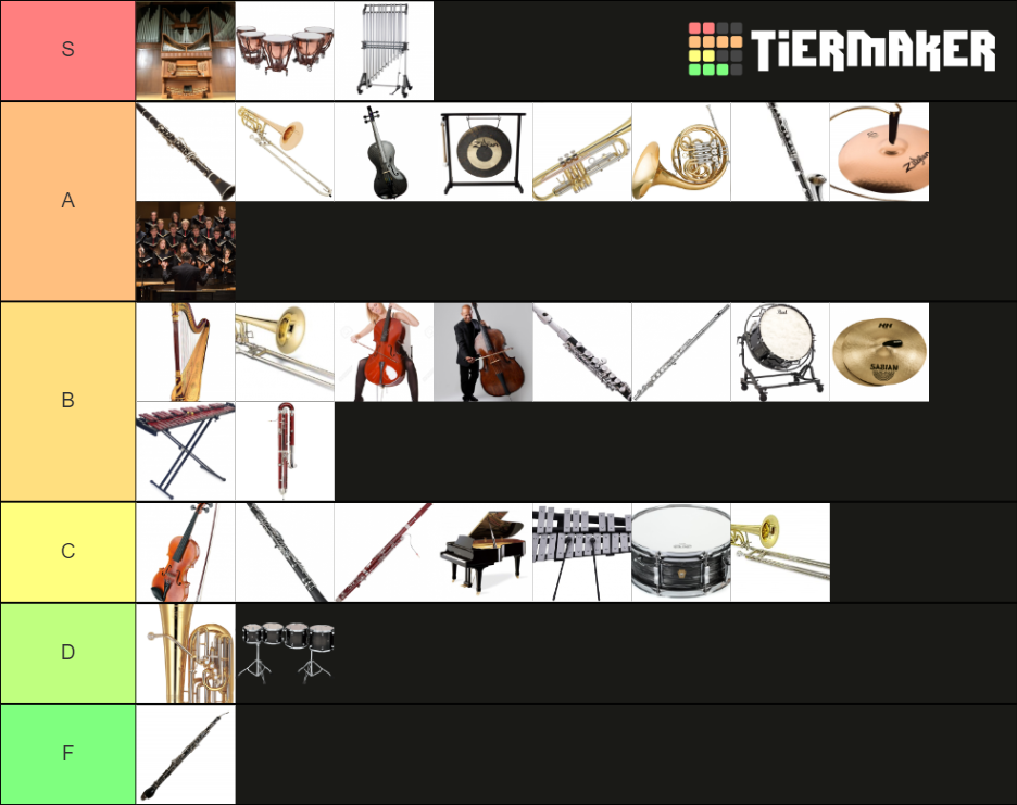 Orchestral Instruments Tier List Rankings) TierMaker