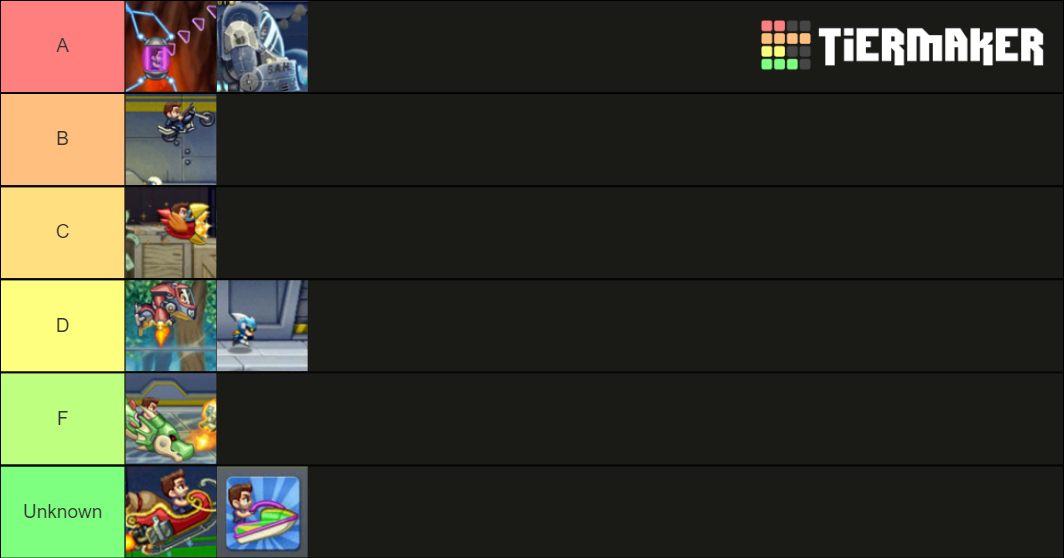 Jetpack Joyride Vehicle Tierlist Tier List Rankings) TierMaker