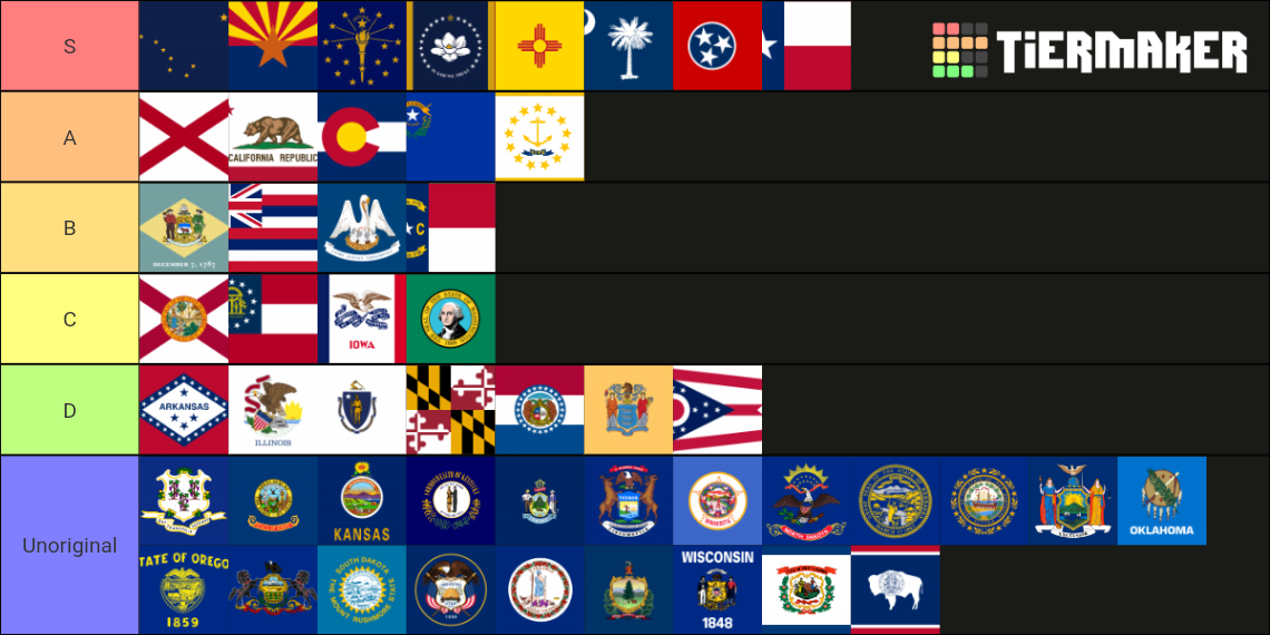 US State Flags Ranked 2020 Tier List Rankings) TierMaker