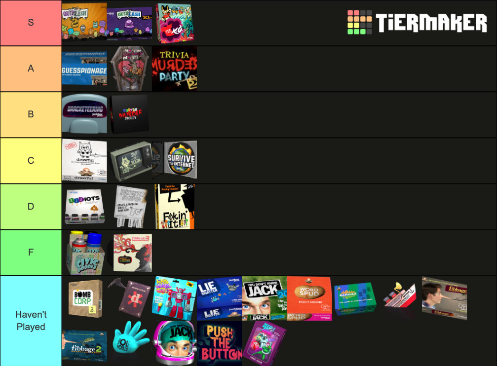Jackbox Party Pack Games Tier List Rankings) TierMaker