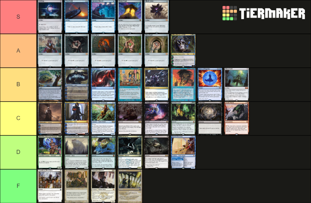 Mtgo Vintage Cube STier Cards Tier List Rankings) TierMaker