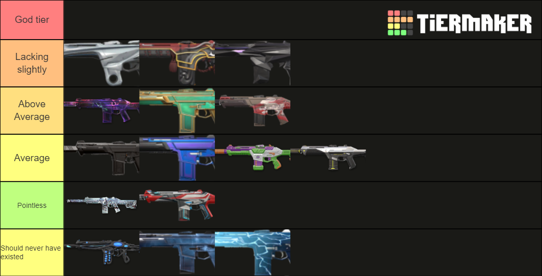 Valorant Phantom Skins Tier List (Community Rankings) - TierMaker