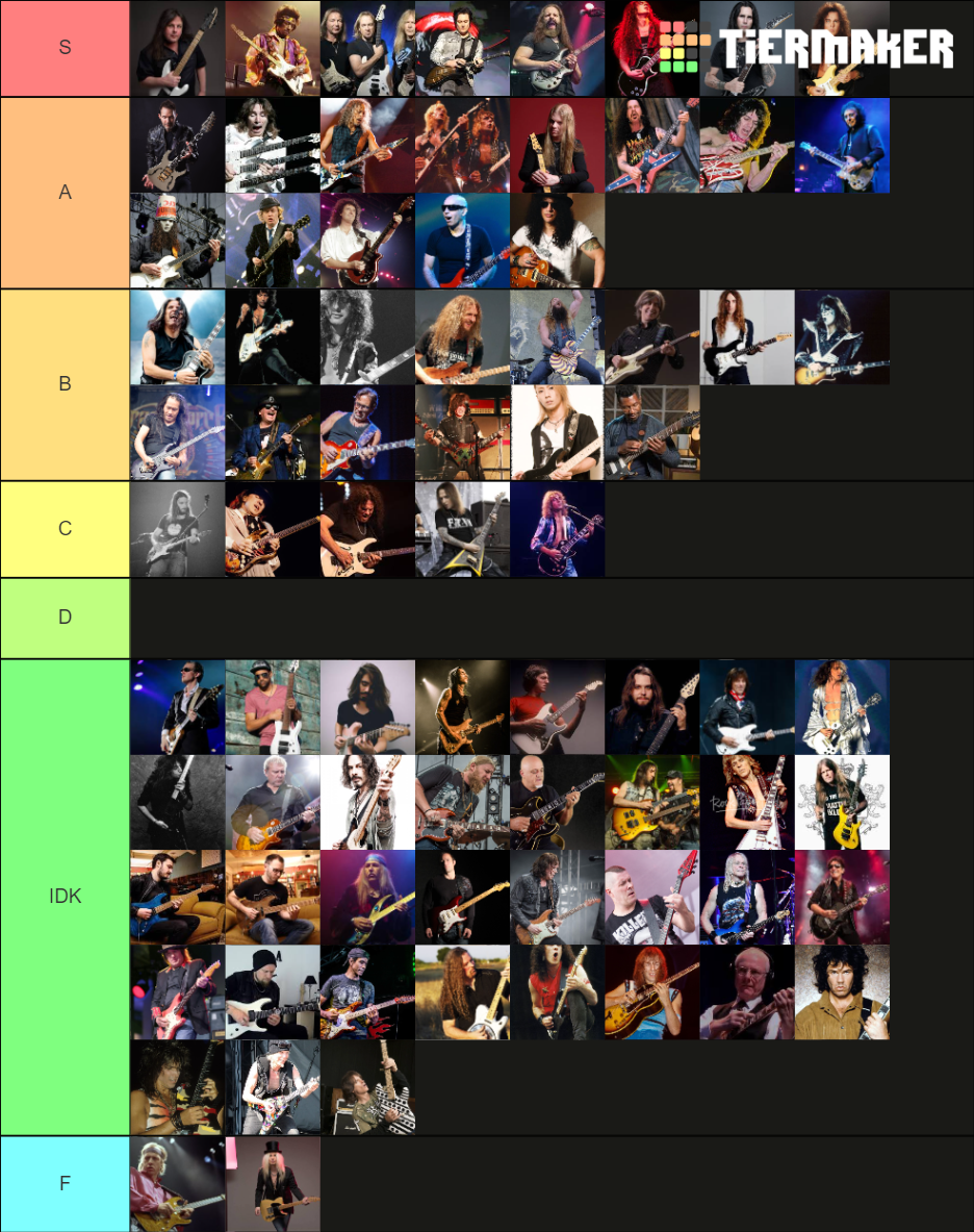 Best Lead Guitarists Ever Tier List Rankings) TierMaker
