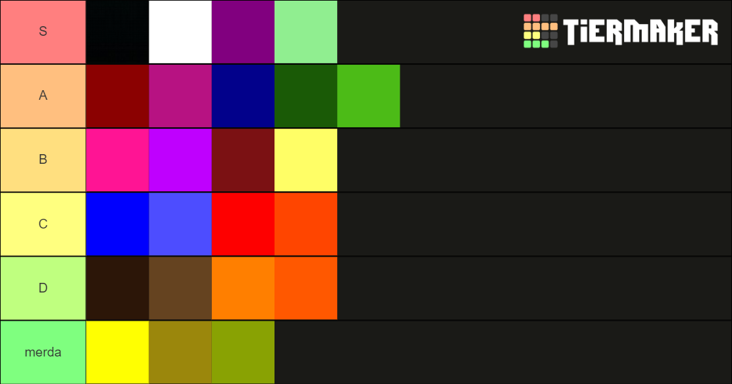 color Tier List (Community Rankings) - TierMaker