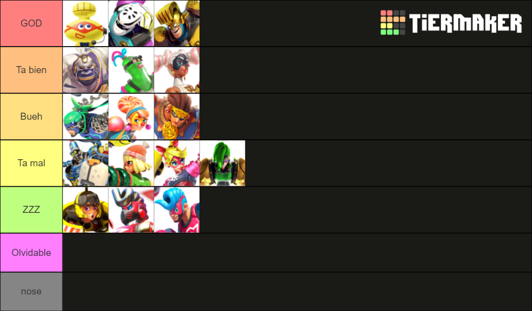 ARMS (Nintendo) Tier List Rankings) TierMaker