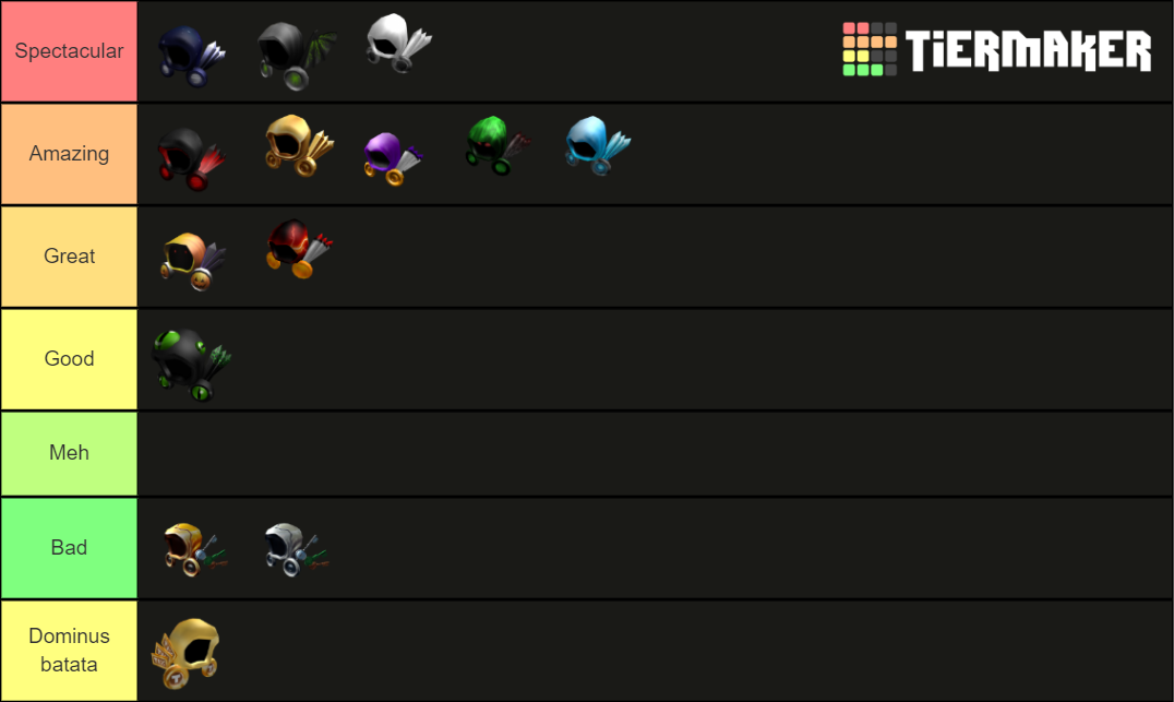 ROBLOX Dominus Tierlist! Tier List Rankings) TierMaker