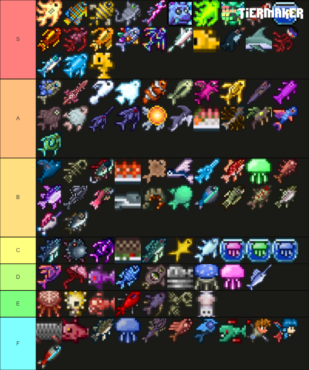 All Terraria Fish Tier List Rankings) TierMaker