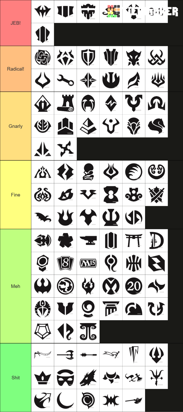 Magic the Gathering Set Symbols Tier List Rankings) TierMaker