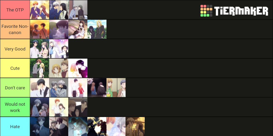 Fruit basket anime ships Tier List Rankings) TierMaker