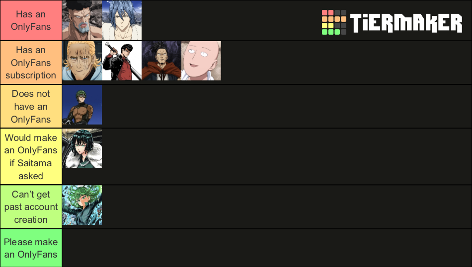 One punch man OF Tier List (Community Rankings) - TierMaker