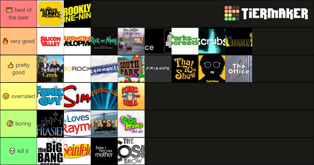 sitcom-tier-list-community-rankings-tiermaker