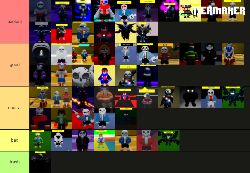 Undertale Judgement Day Tier List (Community Rankings) - TierMaker
