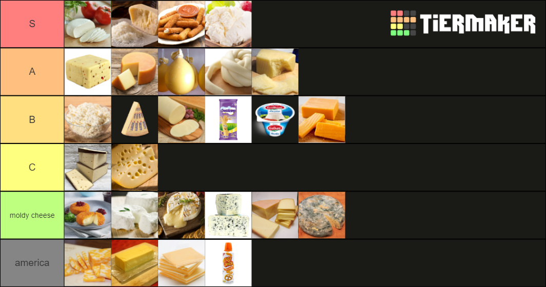 Ultimate cheese tierlist Tier List (Community Rankings) - TierMaker