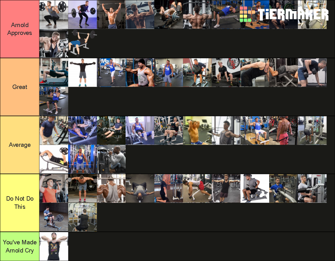 The Ultimate Exercise Tier List Rankings) TierMaker