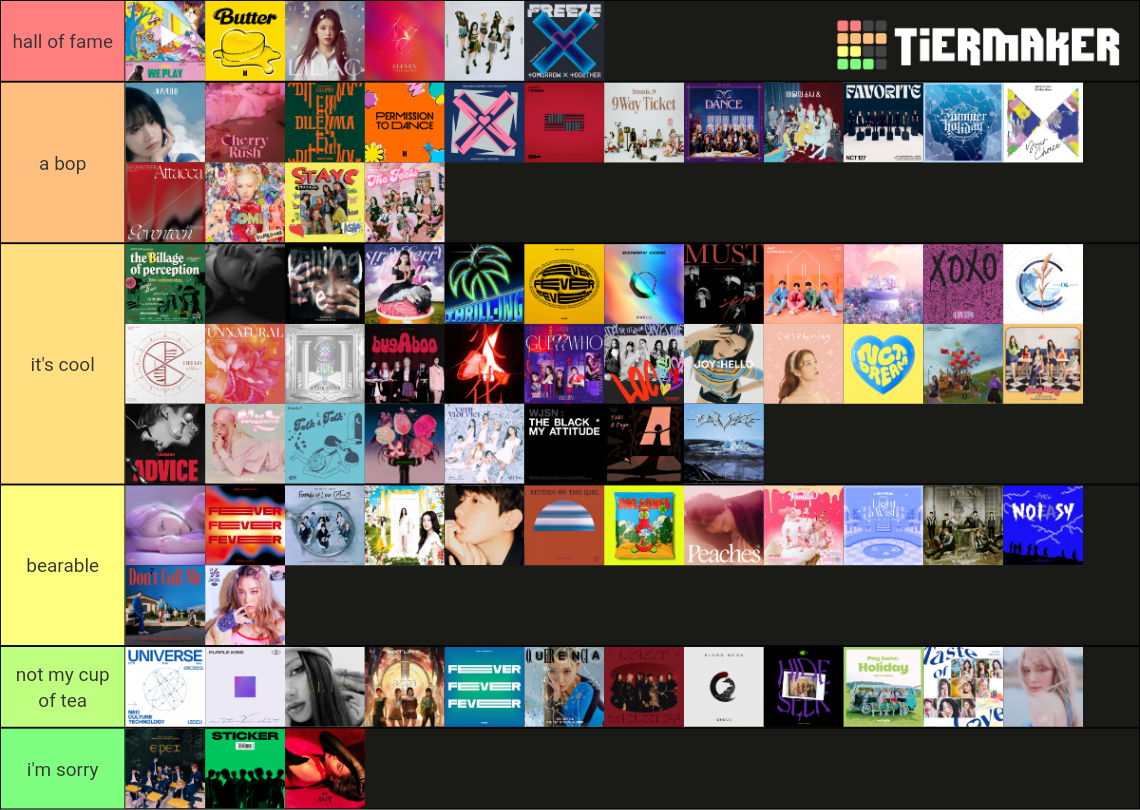 kpop releases of 2021 Tier List Rankings) TierMaker